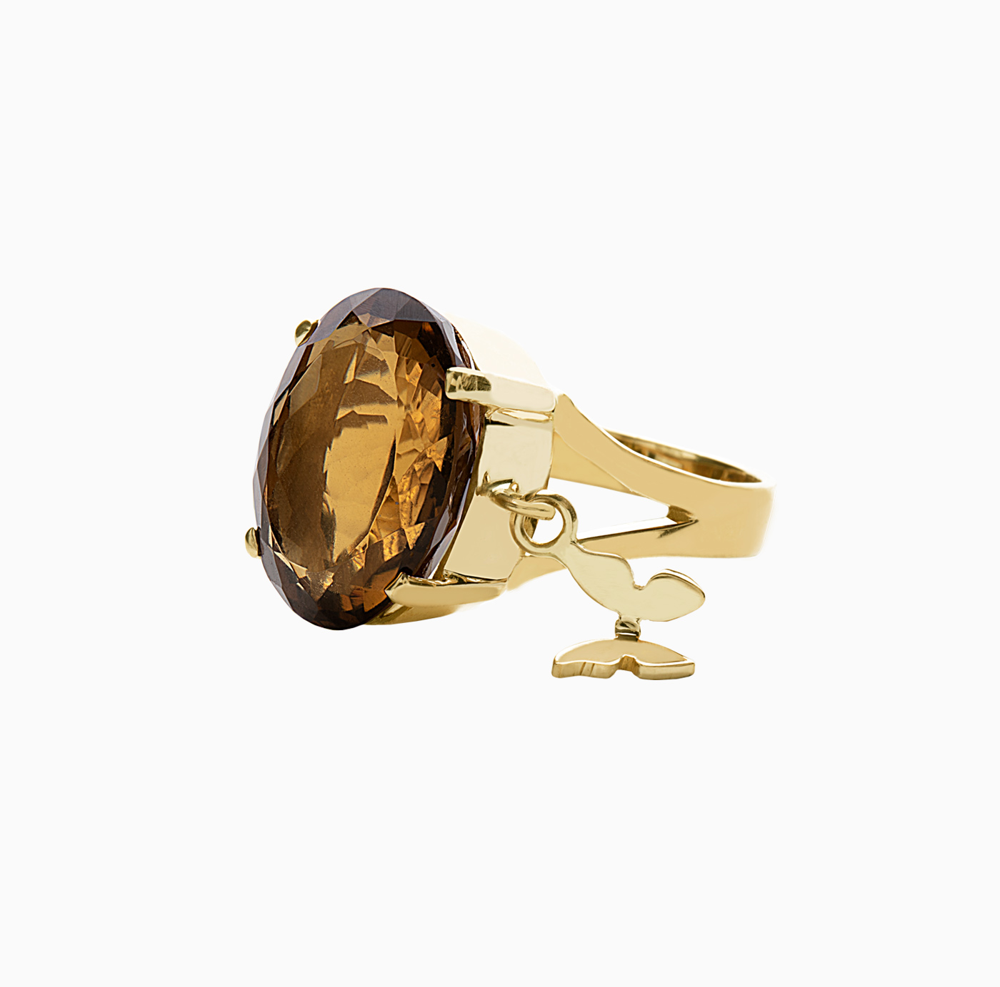 انگشتر دو شاخ آویز دار