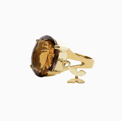 انگشتر دو شاخ آویز دار