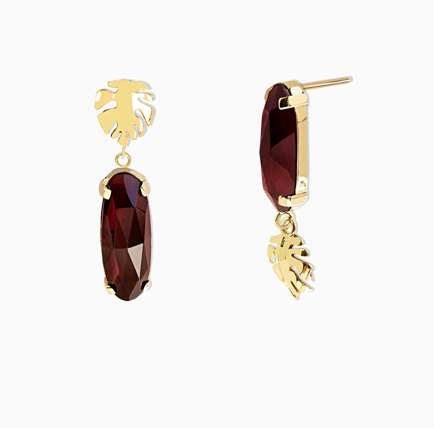 گوشواره دراپ میخی برگ