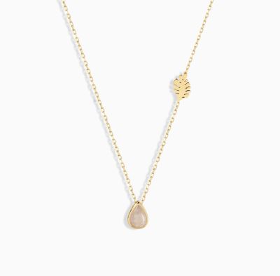 گردنبند میانه پایه زنجیری برگ