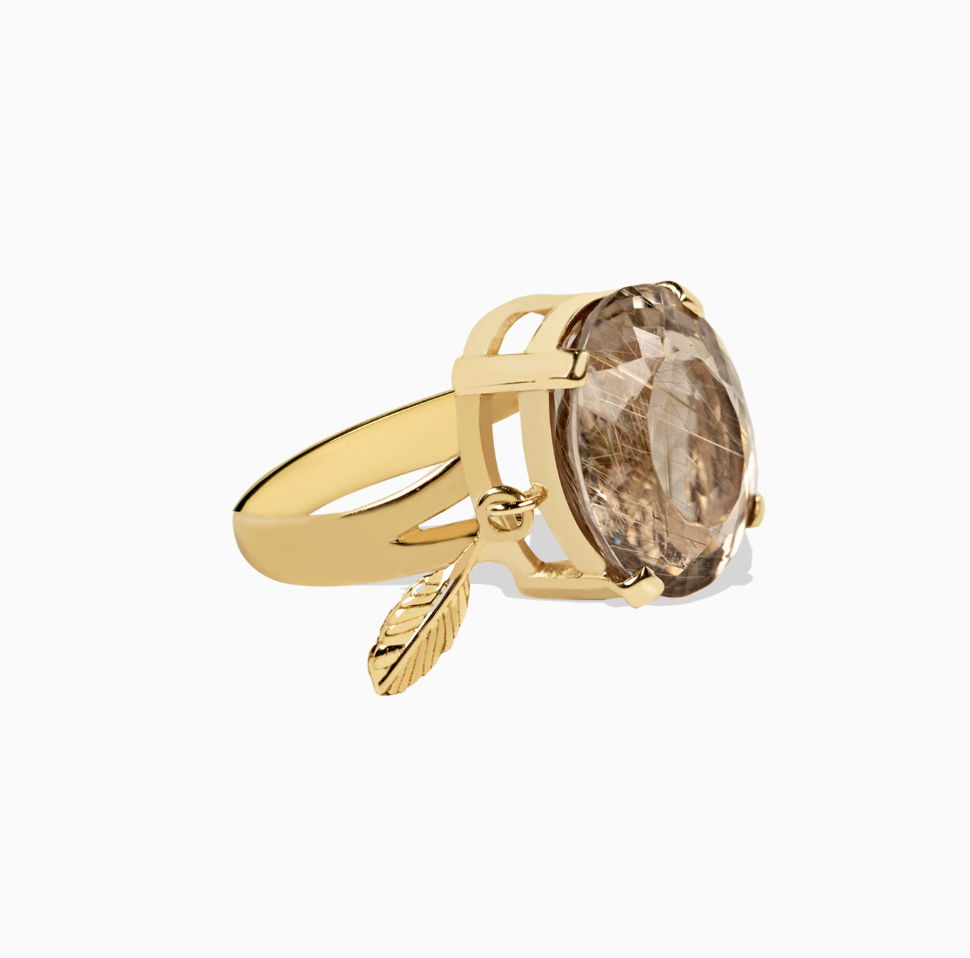 انگشتر دو شاخ آویز دار برگ