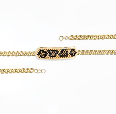 دستبند پایه زنجیری هندسی