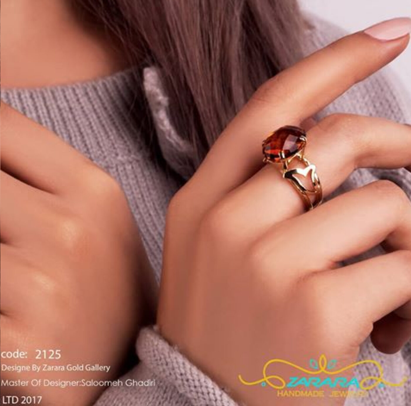 انگشتر دو رینگی گل