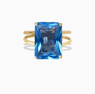 انگشتر دو رینگی کونیک مستطیل