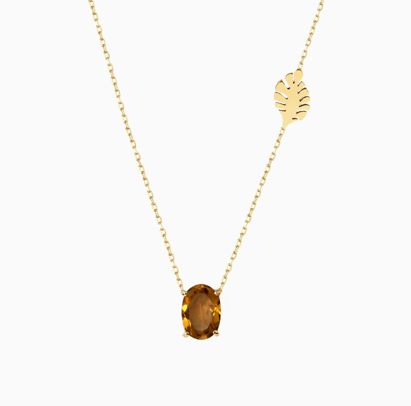 گردنبند میانه پایه زنجیری برگ