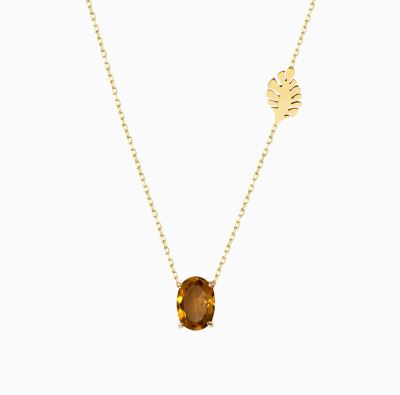 گردنبند میانه پایه زنجیری برگ