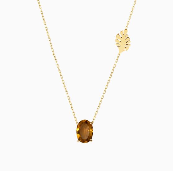 گردنبند میانه پایه زنجیری برگ