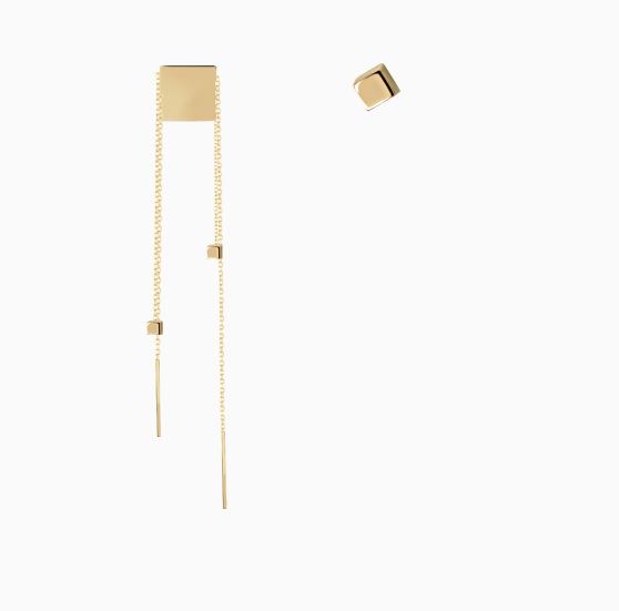 گوشواره نامتقارن میخی مربع