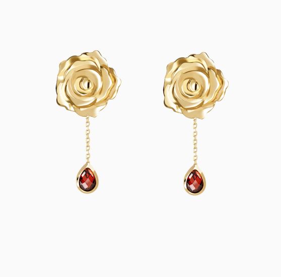 گوشواره بلوتوثی میخی گل رز