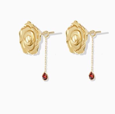 گوشواره بلوتوثی میخی گل رز