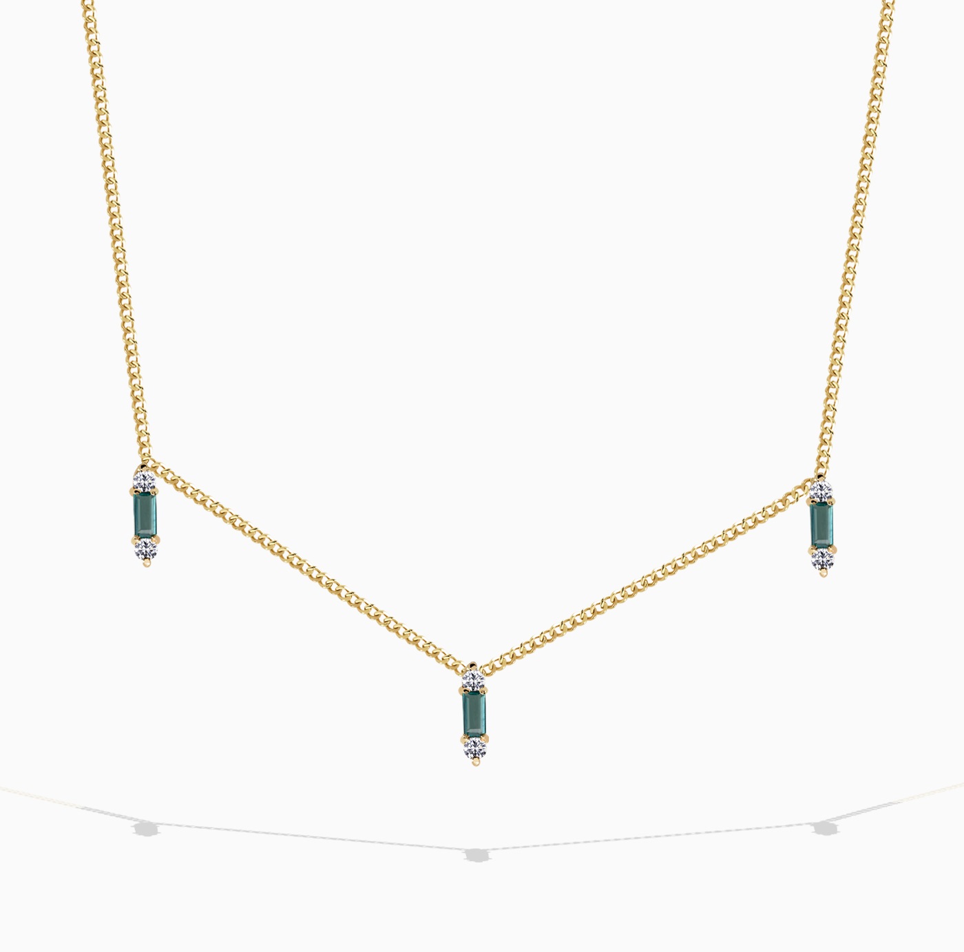 گردنبند پایه زنجیری هندسی