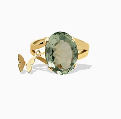 انگشتر تک سنگ آویز دار پروانه