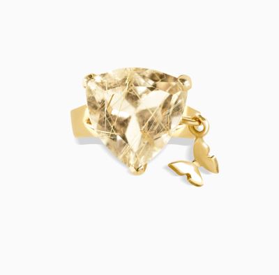 انگشتر تک سنگ آویز دار پروانه